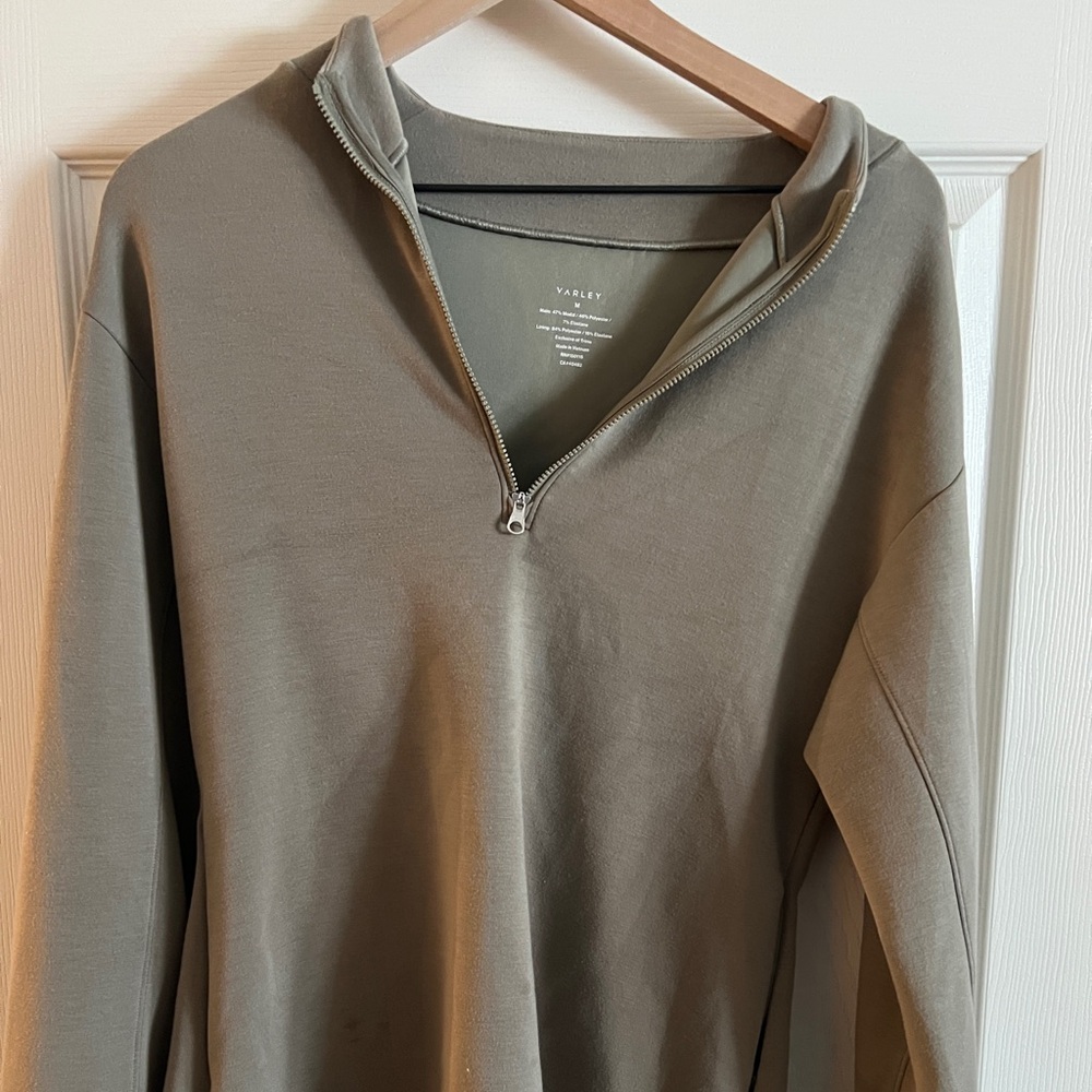 Varley Womens Light Gray Quarter-Zip Pullover